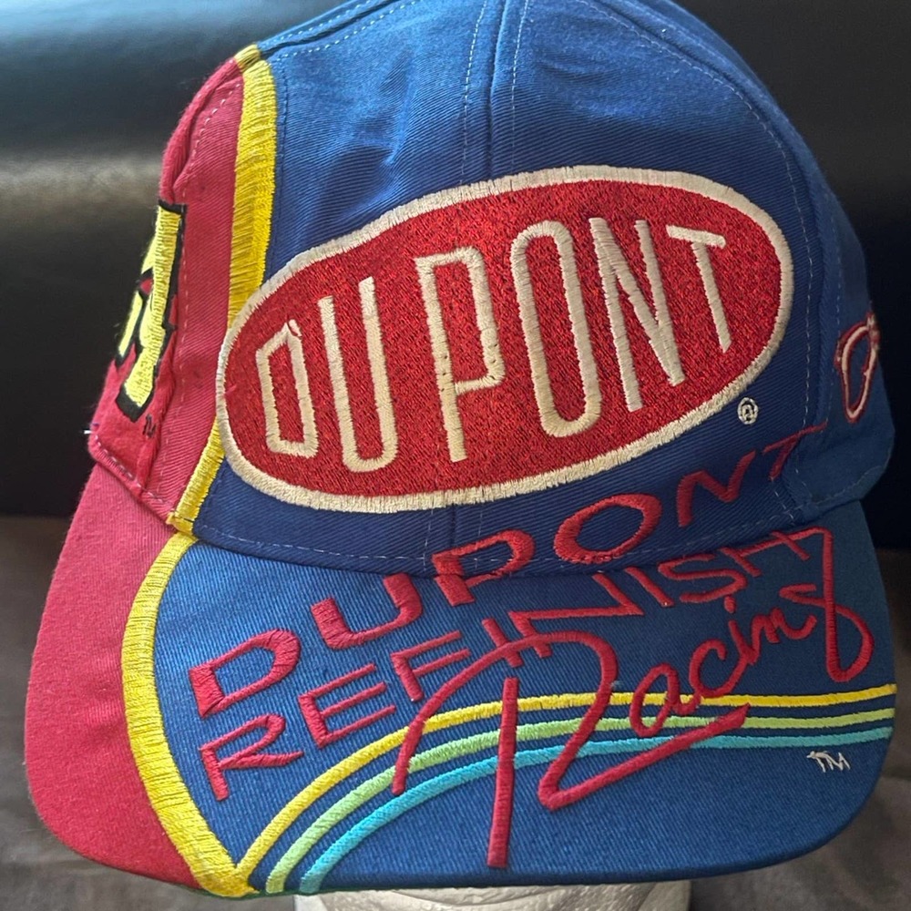 Vintage Nascar Dupont #24 Jeff Gordon Snapback Hat Chase Authentics Rainbow Cap